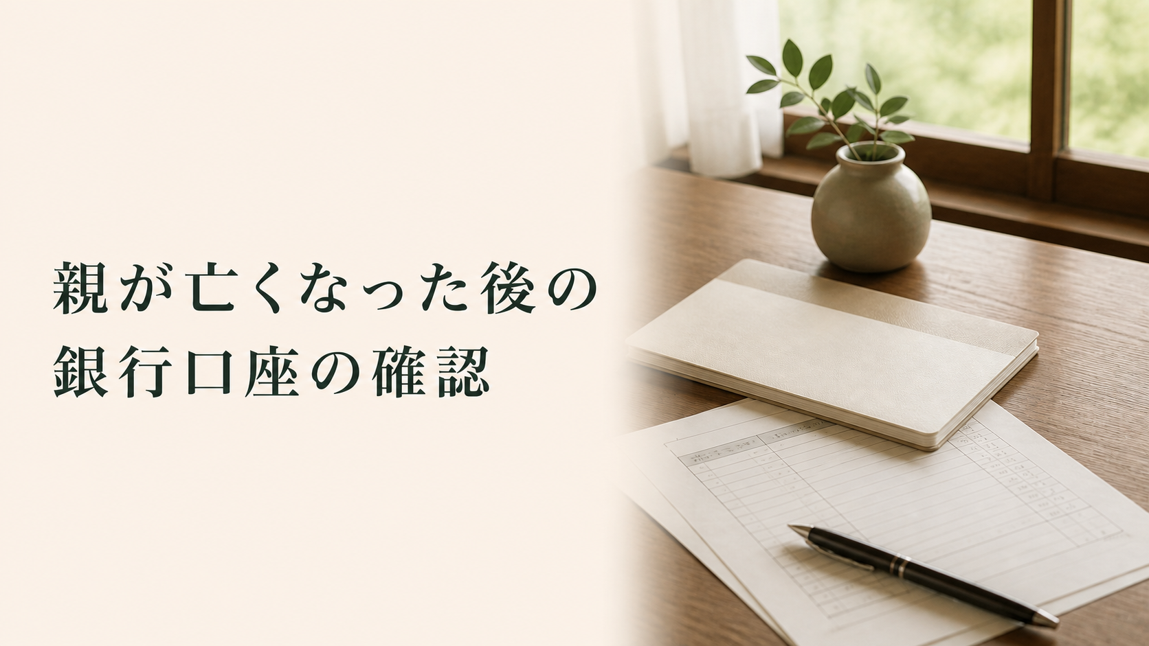 親が亡くなった後の銀行口座と支払いの確認を示すアイキャッチ