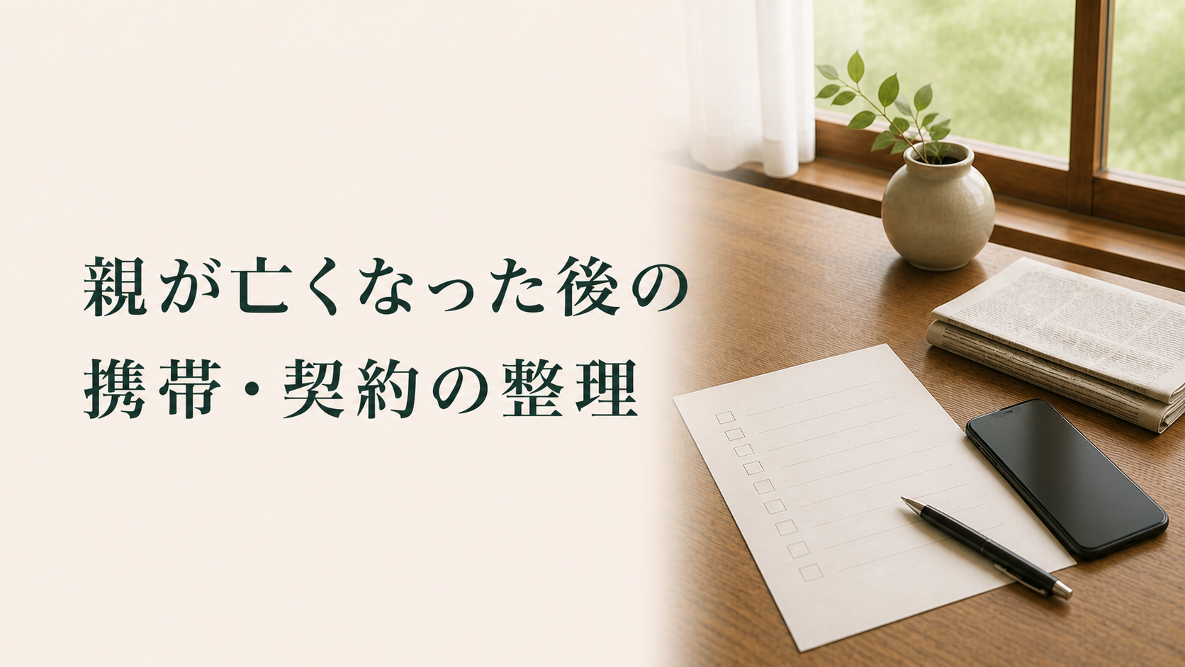 親が亡くなった後の携帯電話と契約整理を示すアイキャッチ