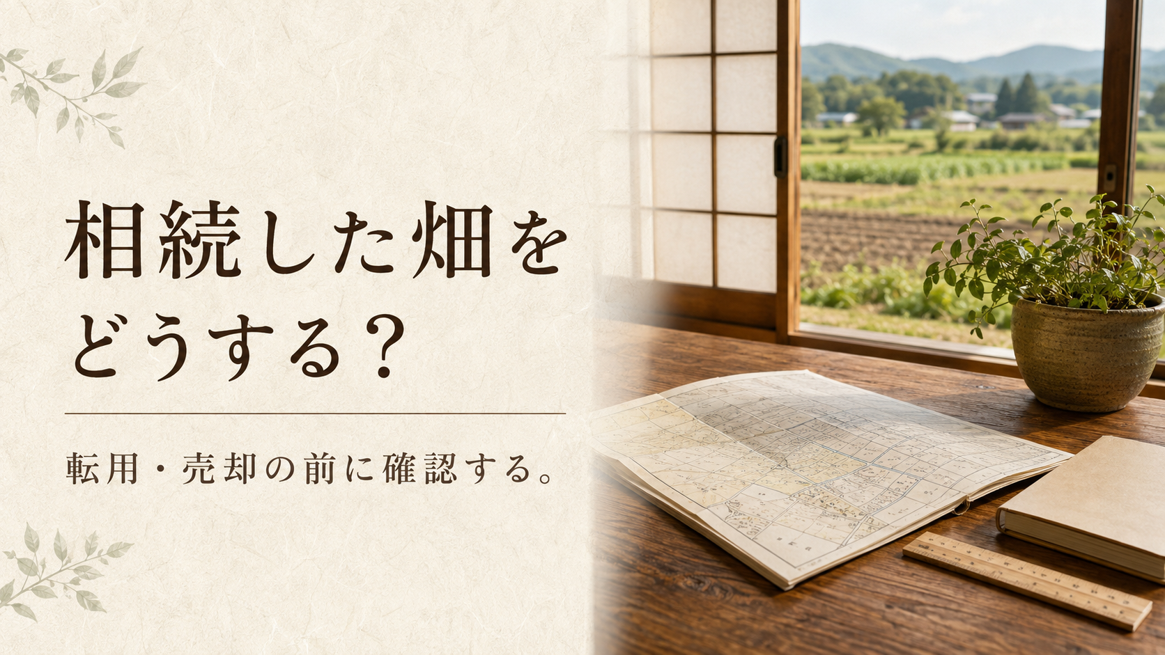 相続した畑の転用・売却前の確認事項を示すアイキャッチ画像