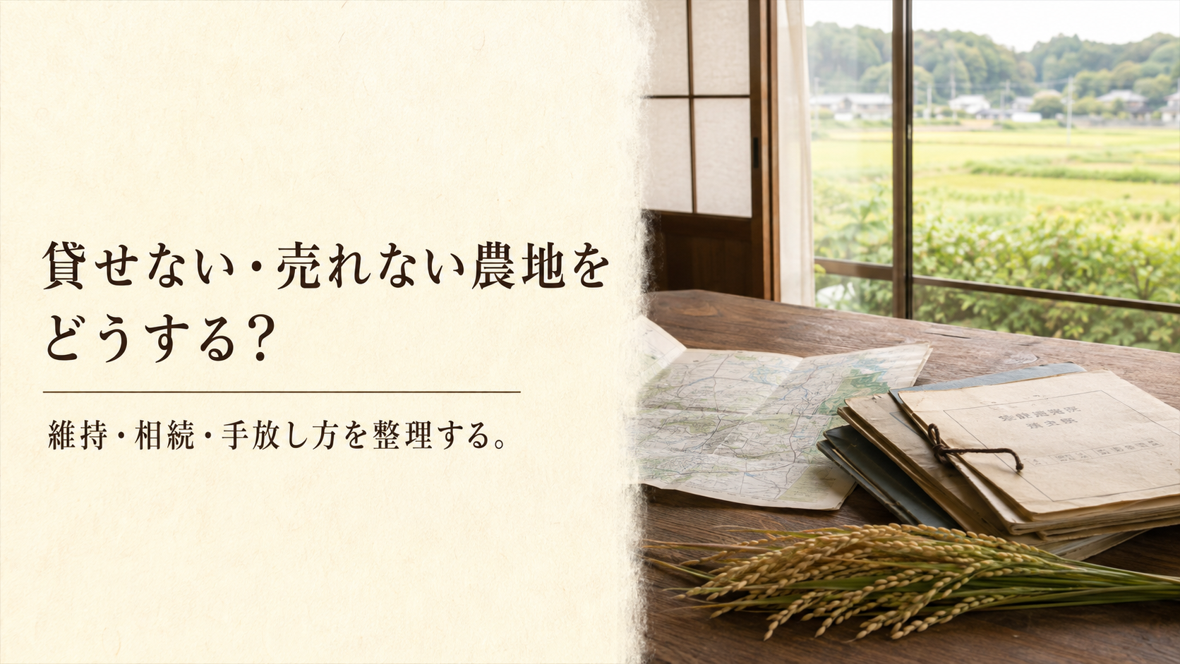 貸せない・売れない農地について、維持・相続・手放し方を整理するアイキャッチ画像