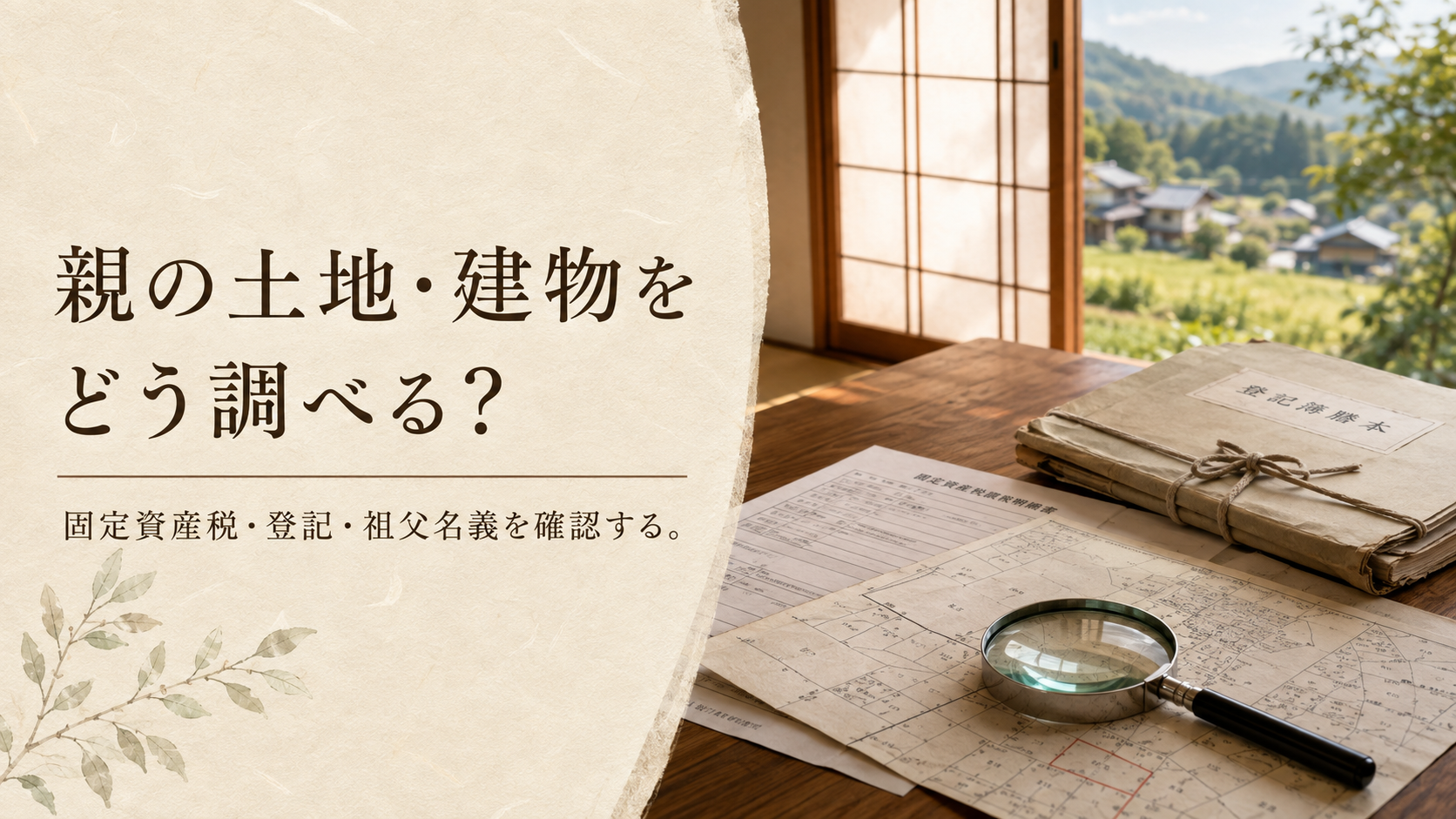 親の土地・建物を固定資産税・登記・祖父名義から調べるアイキャッチ画像